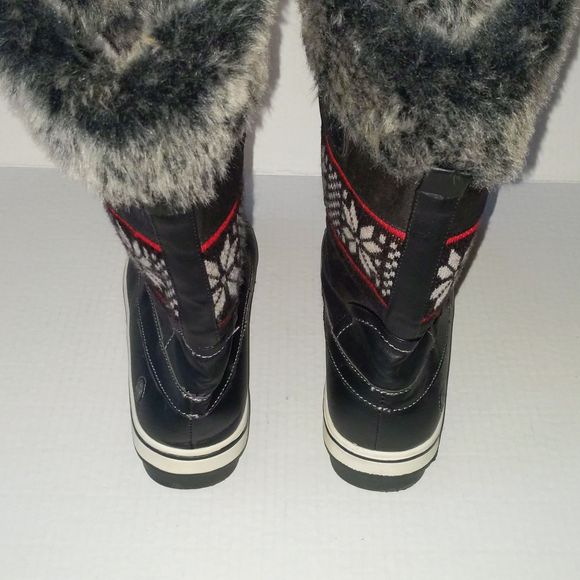 Northside Black Faux Fur Mid Calf Snow Boots Women's Size 8 - Picture 4 of 11